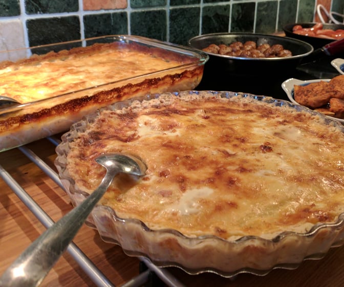 Ost och skinkpaj äggfri