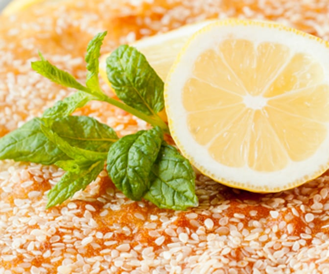 Citronkaka med sesamfrön