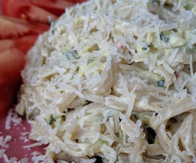 Krämig zucchini med pasta