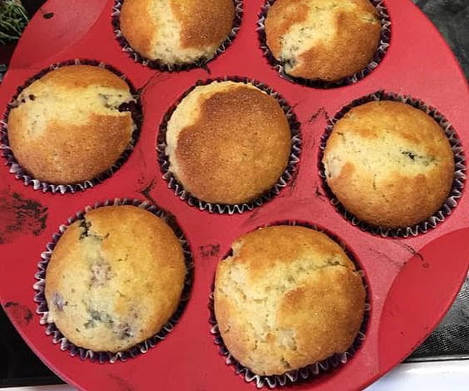 Sockerfria Banan &amp; Blåbärs muffins