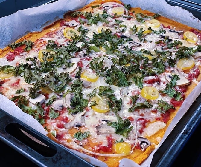 Sötpotatispizza 🍕⁣