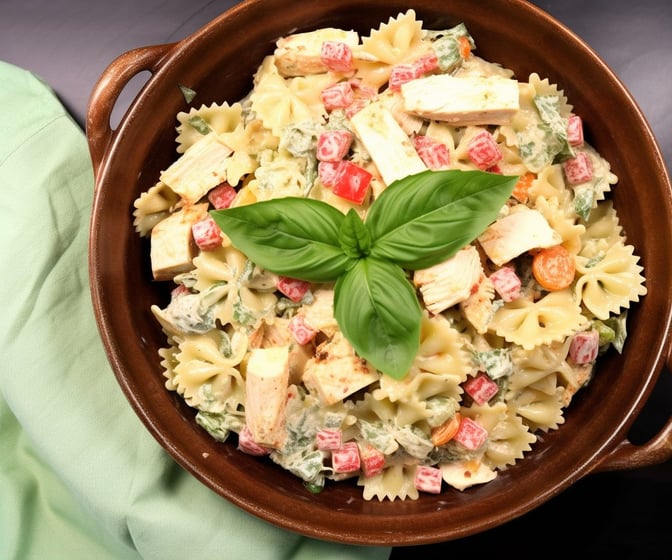 Krämig pastasallad med kyckling