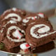 Chokladrulltårta med polkagris